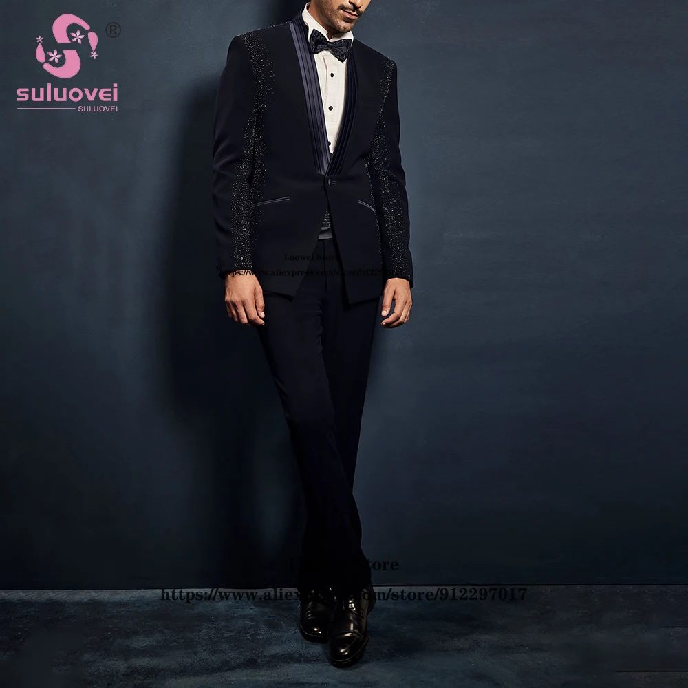 Luxury Sequin Slim Fit Suits For Men Elegant 2 Piece Jacket Pants Set Formal Groom Wedding Shawl Lapel Tuxedos Vestidos De Novia
Luxury Sequin Slim Fit Suits For Men Elegant 2 Piece Jacket Pants Set Formal Groom Wedding Shawl Lapel Tuxedos Vestidos De Novia