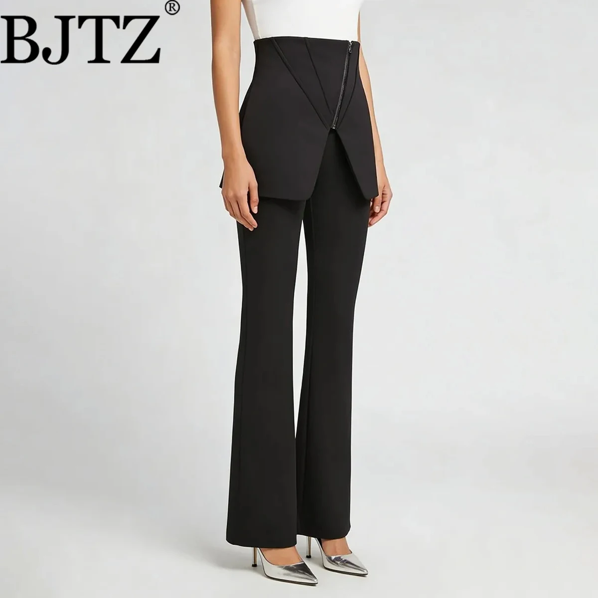 Женские брюки BJTZ с высокой талией, расклешенные, для офиса, однотонные, с диагональной молнией, облегающие, драпированные, весенне-осенняя мода
Женские брюки BJTZ с высокой талией, расклешенные, для офиса, однотонные, с диагональной молнией, облегающие, драпированные, весенне-осенняя мода