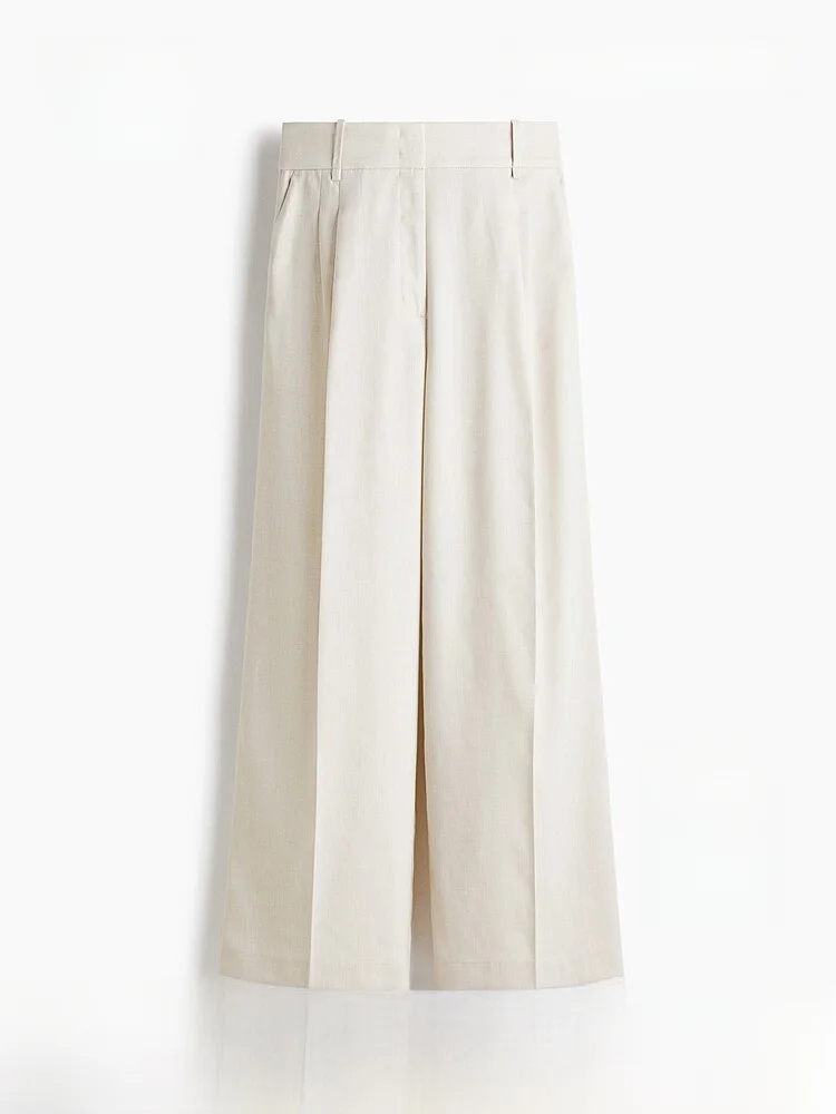 H&M Summer New Wide Leg West Pants High Waist Formal Polyester Viscose Spandex Women's Business Trousers Comfortable Fit
H&M Summer New Wide Leg West Pants High Waist Formal Polyester Viscose Spandex Women's Business Trousers Comfortable Fit