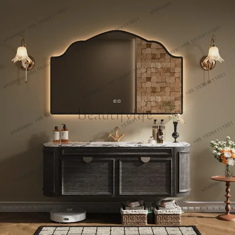 Bathroom Cabinet Ceramic Integrated Hand Washbasin Cabinet Combination French Retro Bathroom Cabinet
Bathroom Cabinet Ceramic Integrated Hand Washbasin Cabinet Combination French Retro Bathroom Cabinet