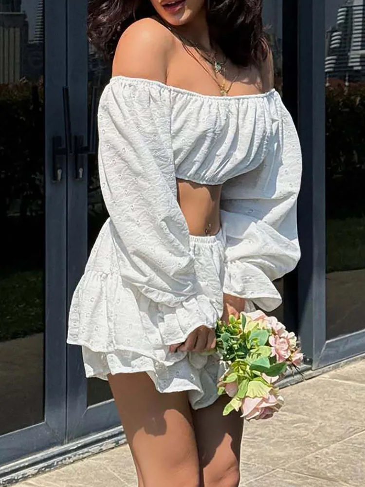 Elegant Cotton High Waist Mini Skrit Suit Fashion Sweet Solid 2Pc Outfits Sexy Strapless Long Sleeve Crop Tops & Cake Skirt Set
Elegant Cotton High Waist Mini Skrit Suit Fashion Sweet Solid 2Pc Outfits Sexy Strapless Long Sleeve Crop Tops & Cake Skirt Set