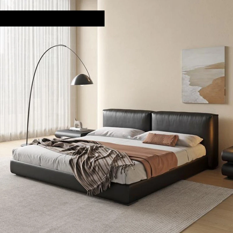 Tofu Block Minimalist Leather Master Bedroom Upholstered Wedding Bed Modern Minimalist Double Soft Bed
Tofu Block Minimalist Leather Master Bedroom Upholstered Wedding Bed Modern Minimalist Double Soft Bed