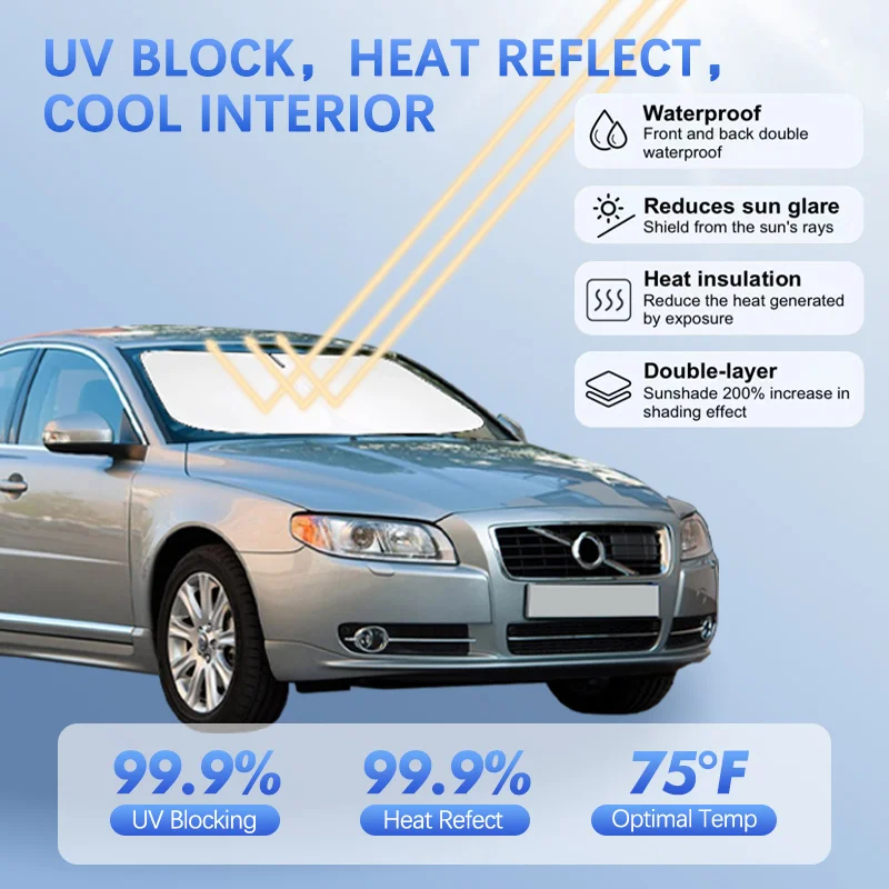 Car Windshield Sun Shade For Volvo S80 XC90 S40 V60 XC60 S60 Sunshade Sun Visor Protector Blocks UV Rays Summer Car Accessories
Car Windshield Sun Shade For Volvo S80 XC90 S40 V60 XC60 S60 Sunshade Sun Visor Protector Blocks UV Rays Summer Car Accessories