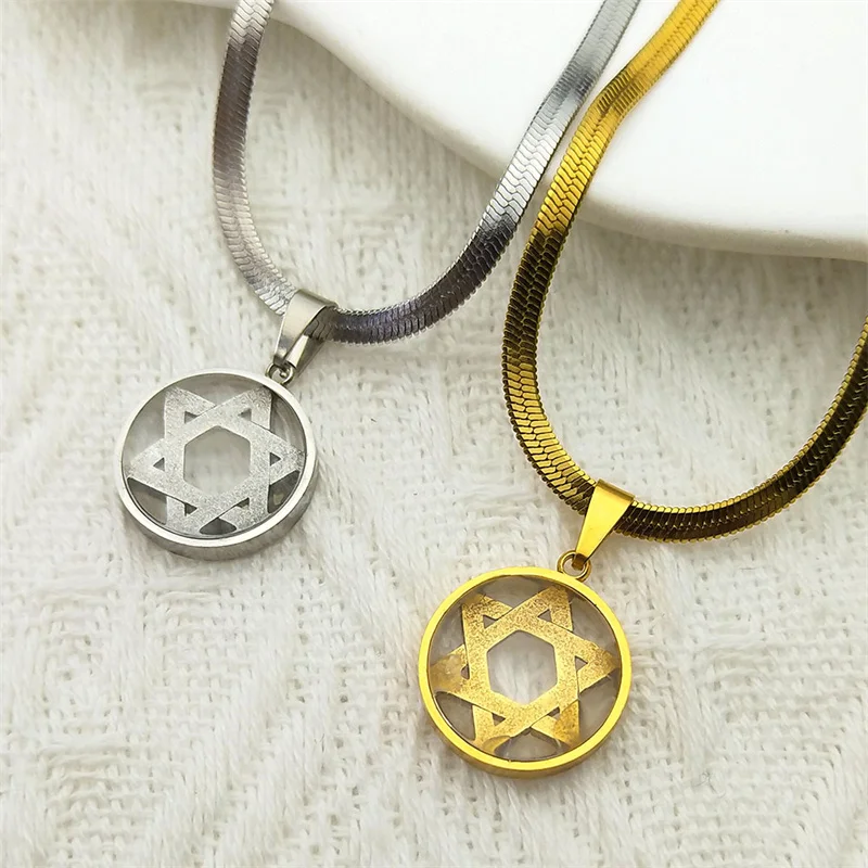 Trend Star of David Hexagram Necklace for Women Men Stainless Steel Gold Silver Color Fashion Snake Chain Jewelry
Trend Star of David Hexagram Necklace for Women Men Stainless Steel Gold Silver Color Fashion Snake Chain Jewelry