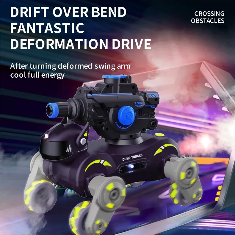 F02-2.4G RC Off-Road Climbing Car: 8-Wheel Arm-Swinging, Spray/Water Bullet Robot Dog (Lights & Music) - Kids Toy
F02-2.4G RC Off-Road Climbing Car: 8-Wheel Arm-Swinging, Spray/Water Bullet Robot Dog (Lights & Music) - Kids Toy