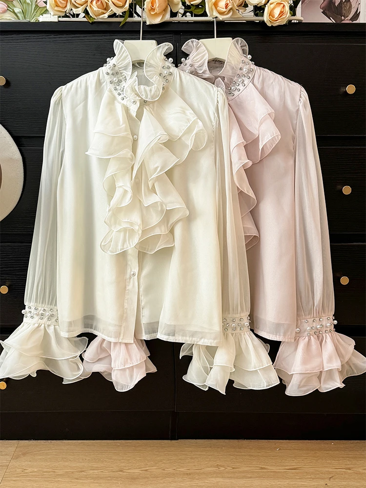 Solid Patchwork Appliques Casual Blouse For Women O Neck Long Sleeve Spliced Button Temperament Shirts Female New
Solid Patchwork Appliques Casual Blouse For Women O Neck Long Sleeve Spliced Button Temperament Shirts Female New