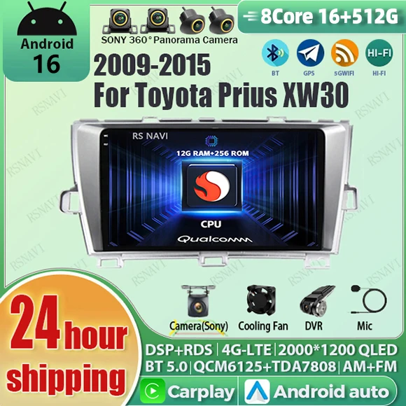 Android 16 For Toyota Prius XW30 2009- 2015 RHD 2K QLED Android Car Radio Multimedia Video Player GPS AI Voice CarPlay Head Unit
Android 16 For Toyota Prius XW30 2009- 2015 RHD 2K QLED Android Car Radio Multimedia Video Player GPS AI Voice CarPlay Head Unit