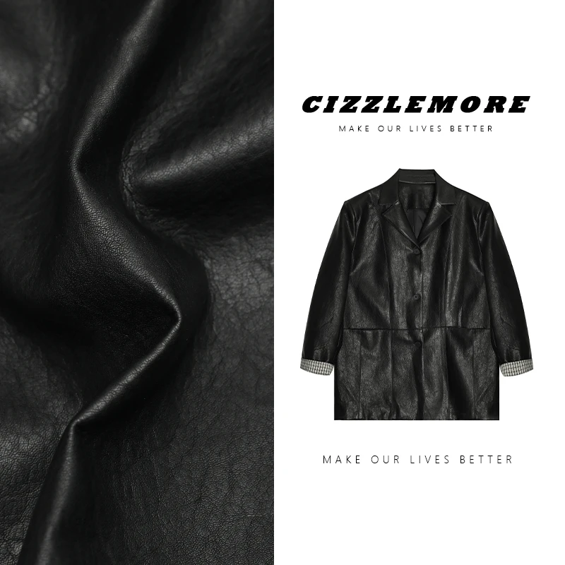 CIZZLEMORE Retro Sle Women's Leather Jaet Striped Sve Caps Bla Faionable Commute Wind Loose Fit Synthetic Leather
CIZZLEMORE Retro Sle Women's Leather Jaet Striped Sve Caps Bla Faionable Commute Wind Loose Fit Synthetic Leather