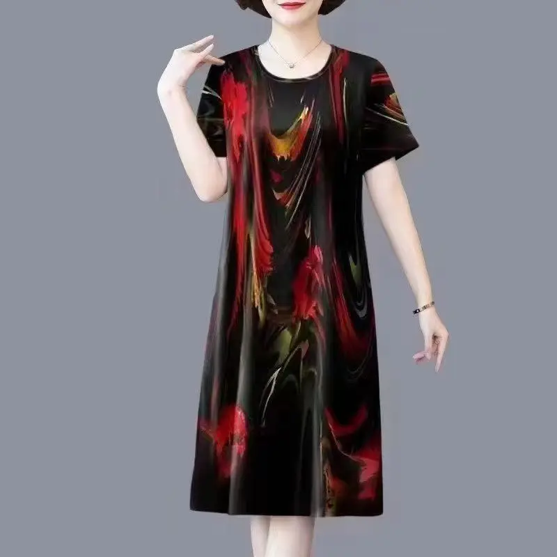 plus Size Mommy Summer Floral Print round Neck Slimming Dress Tummy Covering Casual Fashionable Mid-Length A-Line Dress
plus Size Mommy Summer Floral Print round Neck Slimming Dress Tummy Covering Casual Fashionable Mid-Length A-Line Dress