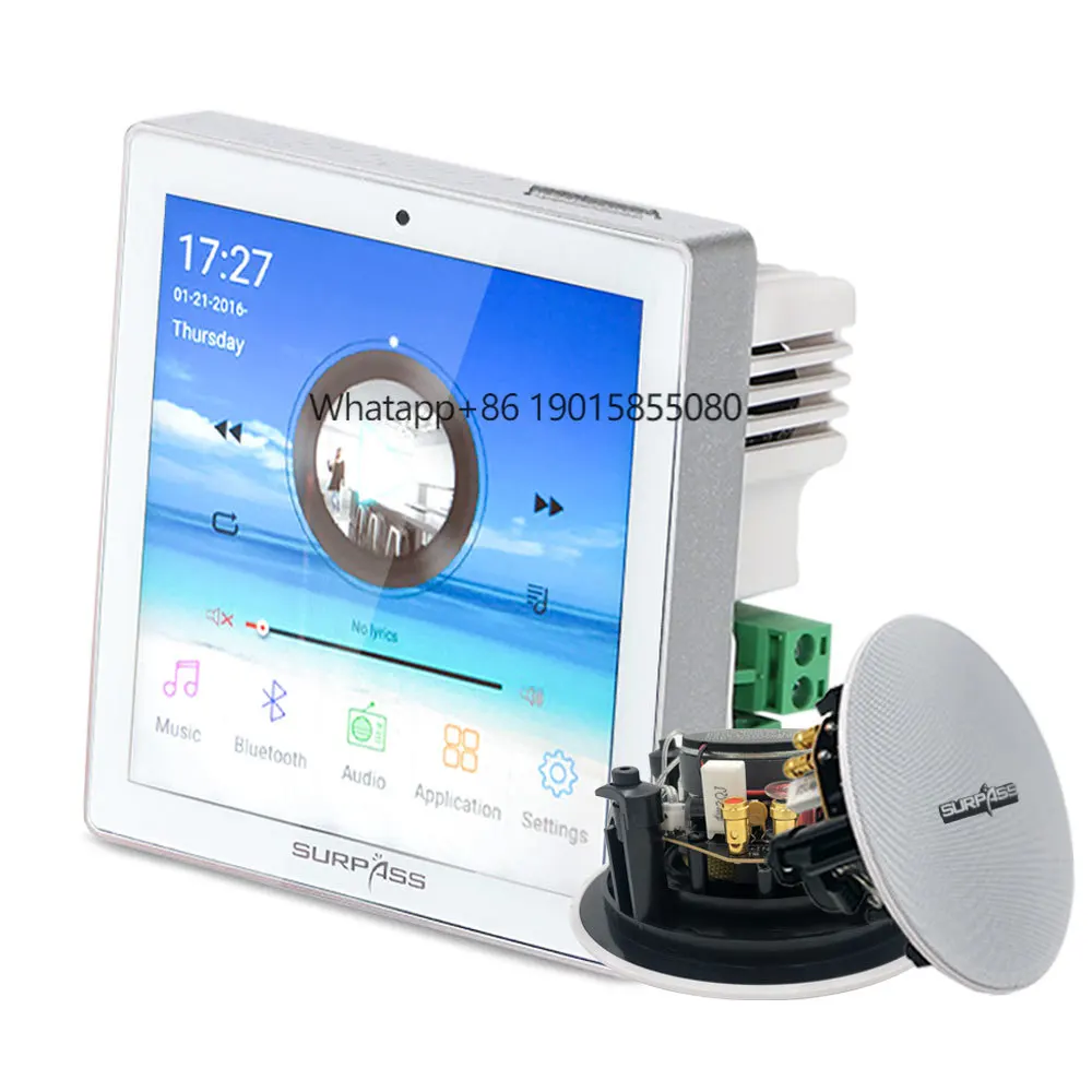 Full Screen Touch Digital Stereo Media Player Blue-tooth Ceiling Speakers With Wall Mount Amplifier Smart Home PA Systems
Full Screen Touch Digital Stereo Media Player Blue-tooth Ceiling Speakers With Wall Mount Amplifier Smart Home PA Systems