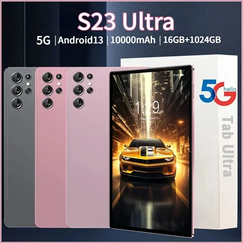 New Tablet S23 Pro Android 13 Global Version 16GB 1024GB Snapdragon 888 Tablets PC Keyboard 5G Dual SIM Card Pad 10000mAh
New Tablet S23 Pro Android 13 Global Version 16GB 1024GB Snapdragon 888 Tablets PC Keyboard 5G Dual SIM Card Pad 10000mAh