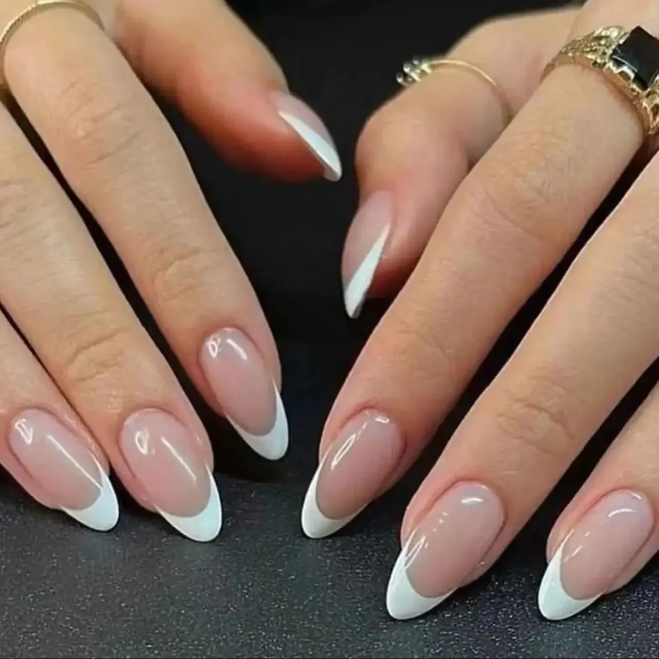 Classic French Almond Nails, Nude White Press On Nails, Detachable Full Cover Nail Tips
Classic French Almond Nails, Nude White Press On Nails, Detachable Full Cover Nail Tips