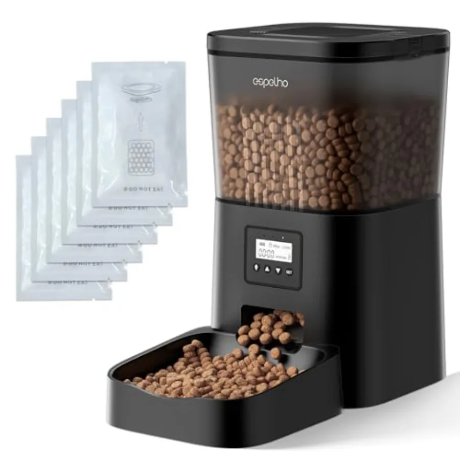 Автоматическая кормушка для кошек с 6 влагопоглотителями, 4 л, с таймером, для кошек и маленьких собак, белая, с функцией записи голоса до 10 секунд
Автоматическая кормушка для кошек с 6 влагопоглотителями, 4 л, с таймером, для кошек и маленьких собак, белая, с функцией записи голоса до 10 секунд