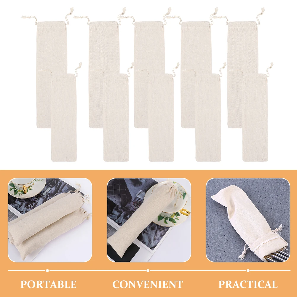 10pcs Cutlery Storage Bag Cotton Linen Drawstring Chopsticks Straw Pouch Reusable Easy Clean Portable Picnic Camping School
10pcs Cutlery Storage Bag Cotton Linen Drawstring Chopsticks Straw Pouch Reusable Easy Clean Portable Picnic Camping School