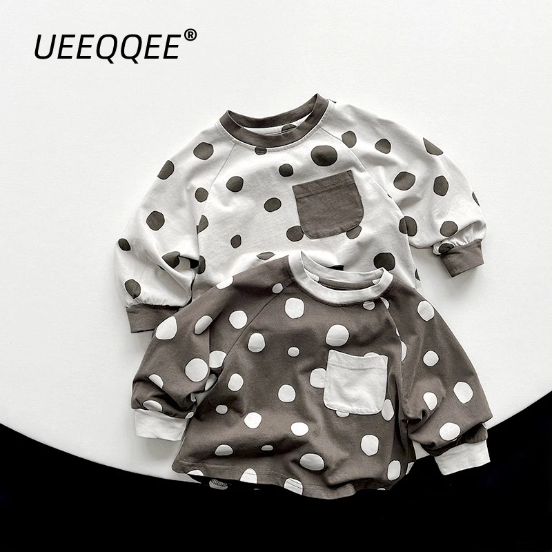 Spring Autumn Children T-Shirts 1-8Y Girls Cotton Dot Pockets Long Sleeve T Shirts Korean Tops Tees Toddler Wear Kids Clothing
Spring Autumn Children T-Shirts 1-8Y Girls Cotton Dot Pockets Long Sleeve T Shirts Korean Tops Tees Toddler Wear Kids Clothing