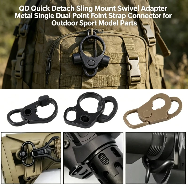 QD Quick Detach Sling Mount Swivel Adapter Metal Single Dual Point Strap Connector for Airsoft Cosplay Wargame Model Gear
QD Quick Detach Sling Mount Swivel Adapter Metal Single Dual Point Strap Connector for Airsoft Cosplay Wargame Model Gear