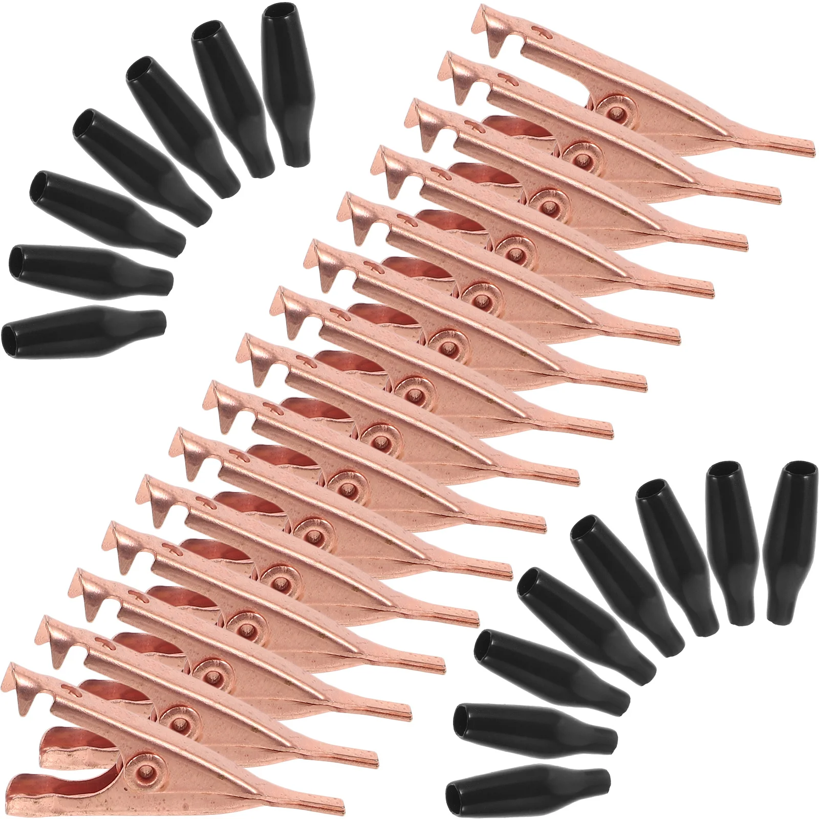 15Pcs Pure Copper Alligator Clips Toothless Smooth Jaw Metal Clamp for DIY Soldering Electrical Test Tiny Metal Clamps 
15Pcs Pure Copper Alligator Clips Toothless Smooth Jaw Metal Clamp for DIY Soldering Electrical Test Tiny Metal Clamps
