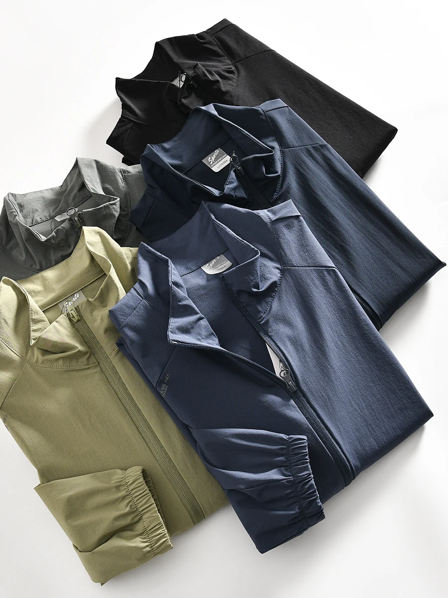 Men's Spring Summer Thin Breathable Stand Collar Jacket Quick Dry Four Sided Elastic Self Kept Style Fashionable Skin Friendly
Men's Spring Summer Thin Breathable Stand Collar Jacket Quick Dry Four Sided Elastic Self Kept Style Fashionable Skin Friendly