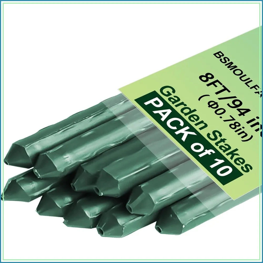 8ft Metal Plant Stakes for Garden, 0.78" Plastic Coated, 10 Pack - Support for Tomatoes, Cucumbers, Climbing Plants
8ft Metal Plant Stakes for Garden, 0.78" Plastic Coated, 10 Pack - Support for Tomatoes, Cucumbers, Climbing Plants