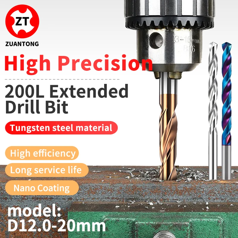 ZUANTONG Carbide Drill Bits Hard Metal Drill Tungsten Steel Twist Bit For Metalworking CNC Drilling Tool 200mm-Long D12.0-20.0mm
ZUANTONG Carbide Drill Bits Hard Metal Drill Tungsten Steel Twist Bit For Metalworking CNC Drilling Tool 200mm-Long D12.0-20.0mm