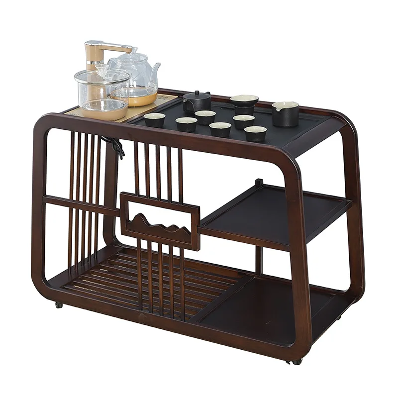 Mobile tea table and chair combination household solid wood balcony boiling water tea cabinet
Mobile tea table and chair combination household solid wood balcony boiling water tea cabinet
