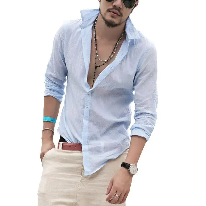 Thin Long Sleeve Linen Shirt Men's British Style Iron-Free Treatment Non-Shrinking Easy Care Pure Color Casual Dress Shirt
Thin Long Sleeve Linen Shirt Men's British Style Iron-Free Treatment Non-Shrinking Easy Care Pure Color Casual Dress Shirt