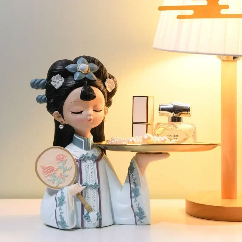 Palace Antique Girl Tray Ornaments Entrance Door Key Storage Living Room Room Decorations Wedding Gifts 
Palace Antique Girl Tray Ornaments Entrance Door Key Storage Living Room Room Decorations Wedding Gifts