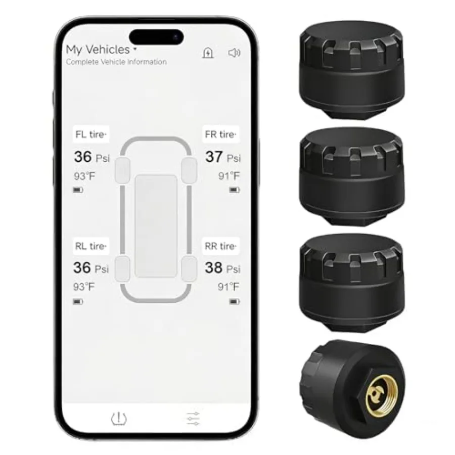 Tire Pressure Monitoring System Wireless TPMS with 4 External Sensors for RV Trailer Camper Car Truck 6 Alarm Modes Support iOS
Tire Pressure Monitoring System Wireless TPMS with 4 External Sensors for RV Trailer Camper Car Truck 6 Alarm Modes Support iOS