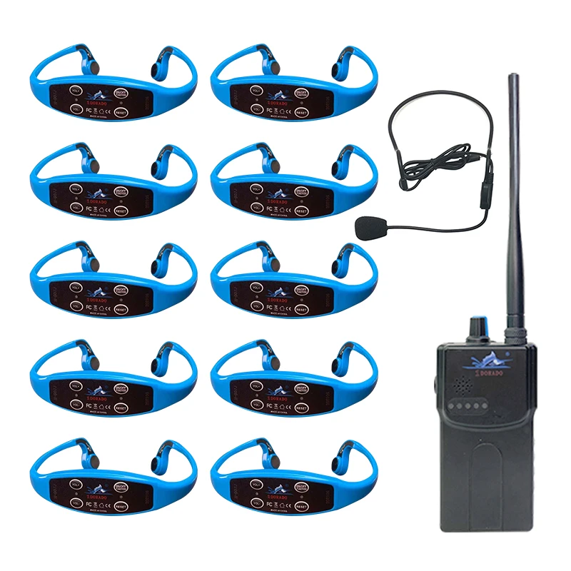 Swimming Training System 10 H907 Bone Conduction Headphone 1 FM Transmitter H900 Swim Communicator 
Swimming Training System 10 H907 Bone Conduction Headphone 1 FM Transmitter H900 Swim Communicator