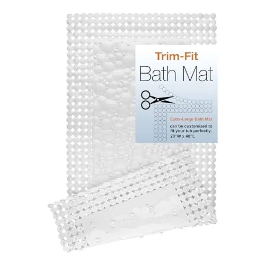 Trim to Fit Bathtub Mat Extra Long 20"x40" Non Slip with Suction Cups - Anti-Slip Shower Mat for,Toddlers, and Seniors - Thick
Trim to Fit Bathtub Mat Extra Long 20"x40" Non Slip with Suction Cups - Anti-Slip Shower Mat for,Toddlers, and Seniors - Thick