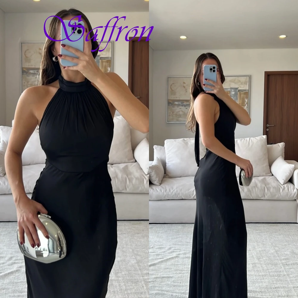 Customized Sexy Black Halter A-line Sleeveless Evening Dress Exquisite Jersey Prom Dresses Temperament Birthday Party Gowns
Customized Sexy Black Halter A-line Sleeveless Evening Dress Exquisite Jersey Prom Dresses Temperament Birthday Party Gowns