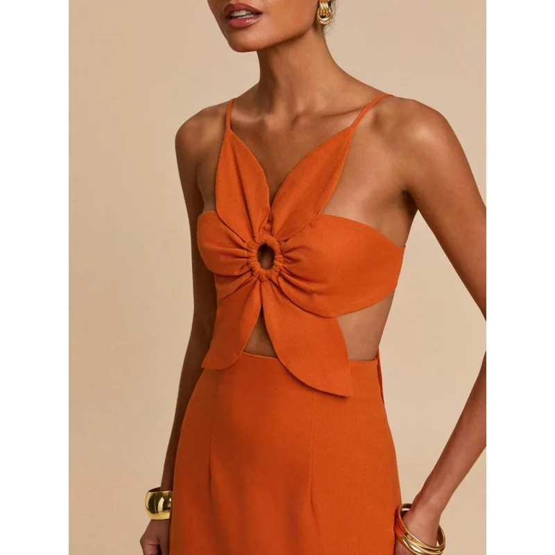 Petal Backless Dress Women's Summer Fashion Strapless Gown Cross-Border Style Floral Print Halter Neckline Maxi Length Skirt
Petal Backless Dress Women's Summer Fashion Strapless Gown Cross-Border Style Floral Print Halter Neckline Maxi Length Skirt