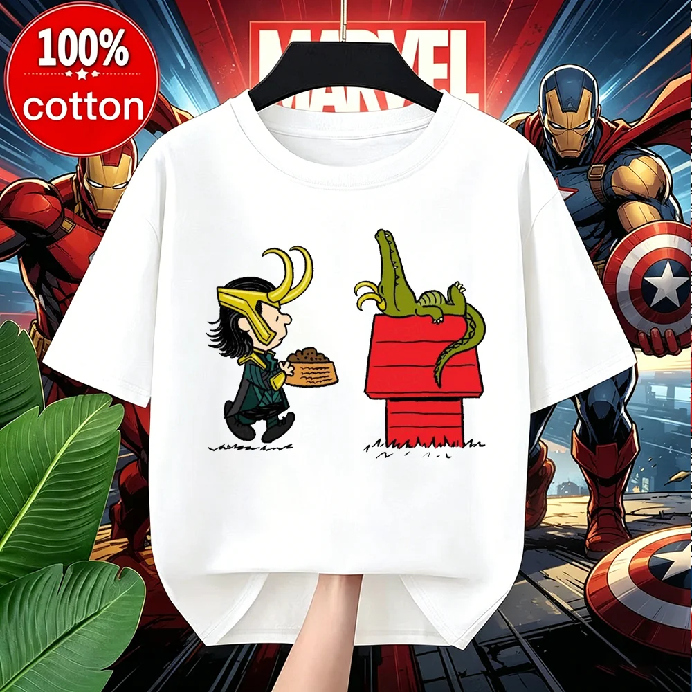 Marvel Loki & Alligator Loki x Snoopy Parody Cotton T-Shirt, Oversized Loose Fit Unisex Summer Tee
Marvel Loki & Alligator Loki x Snoopy Parody Cotton T-Shirt, Oversized Loose Fit Unisex Summer Tee