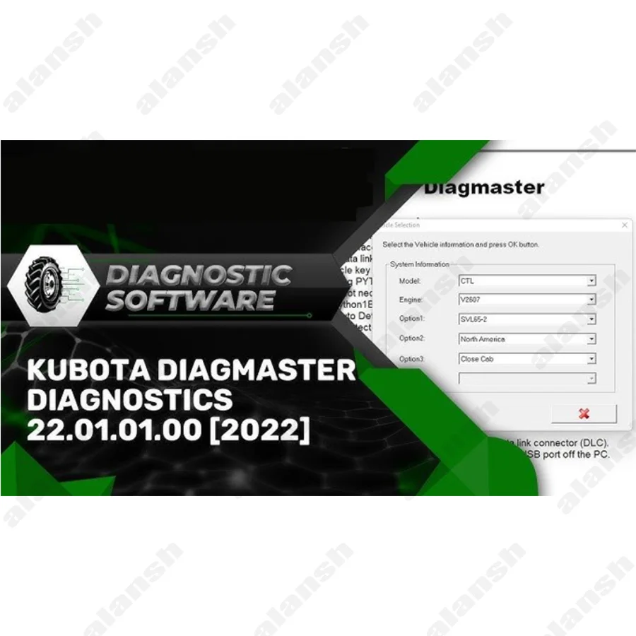 For Kubota Diagmaster Diagnostics Software 2022 + Nitro
For Kubota Diagmaster Diagnostics Software 2022 + Nitro