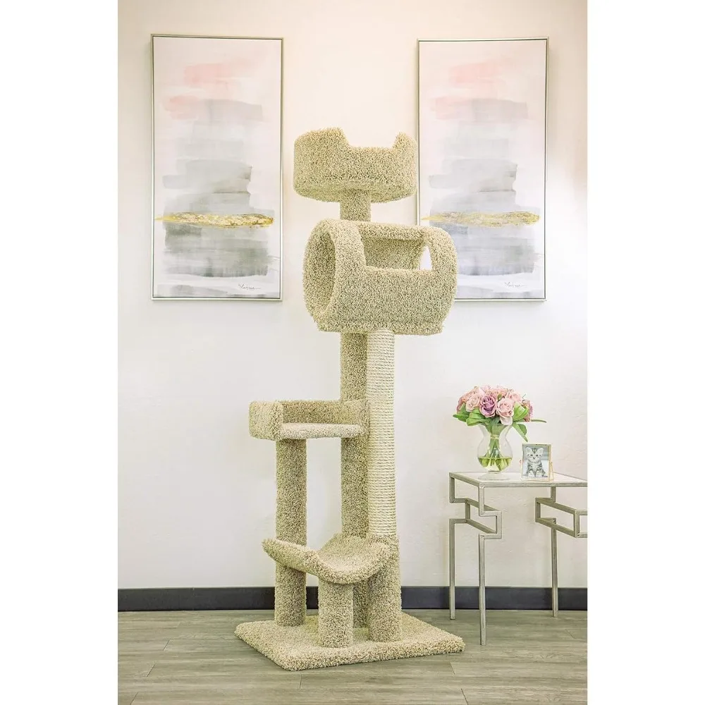 Southwestern Sanctuary Multi-Level Cat Tree Tower: Solid Wood & Carpet Climbing Tower with Scratching Features
Southwestern Sanctuary Multi-Level Cat Tree Tower: Solid Wood & Carpet Climbing Tower with Scratching Features