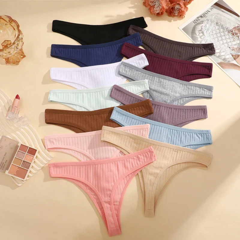 Women's Panties Cotton Thongs Sexy Low Rise Solid Color High Quality Underwear Girl Intimates Comfortable Soft G-String
Women's Panties Cotton Thongs Sexy Low Rise Solid Color High Quality Underwear Girl Intimates Comfortable Soft G-String