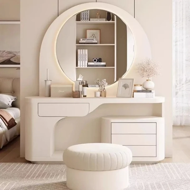 Corner Makeup Vanity Mirror Storage Design Chair Vanity Makeup Desk Dressing Table Minimalist Girl Bedroom Furniture Accessories
Corner Makeup Vanity Mirror Storage Design Chair Vanity Makeup Desk Dressing Table Minimalist Girl Bedroom Furniture Accessories