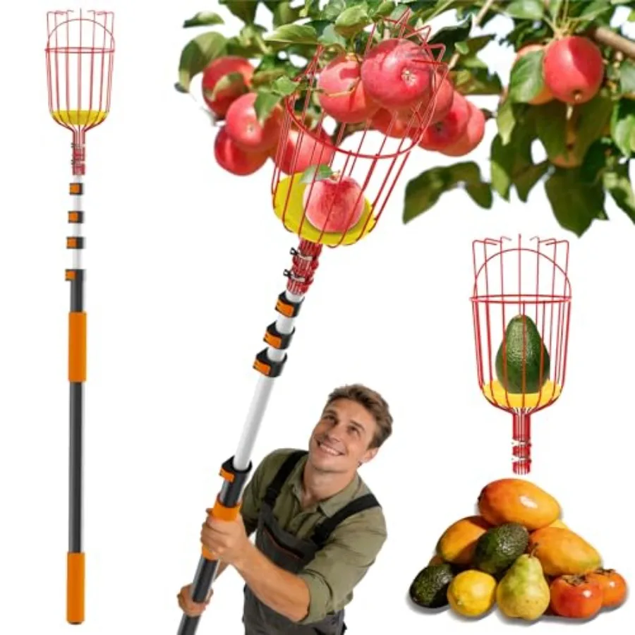 Buyplus 26ft High Reach Fruit Picker with Basket Telescoping 5-20 Foot Heavy Duty Sturdy Aluminium Telescoping Extension Pole E
Buyplus 26ft High Reach Fruit Picker with Basket Telescoping 5-20 Foot Heavy Duty Sturdy Aluminium Telescoping Extension Pole E
