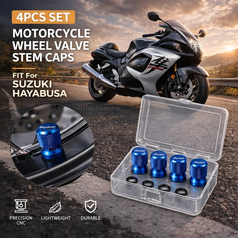 For SUZUKI HAYABUSA Motorcycle Accessories CNC Aluminum Tire Valve Stem Cap Air Port Cover Dustproof Wheel Rim Valve Caps 4PCS
For SUZUKI HAYABUSA Motorcycle Accessories CNC Aluminum Tire Valve Stem Cap Air Port Cover Dustproof Wheel Rim Valve Caps 4PCS