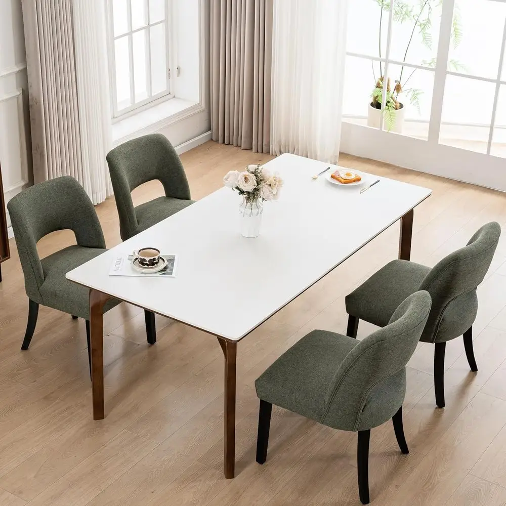 Set of 4 Fabric-Upholstered Dining Chairs with Green-Black Legs for Kitchen or Dining Room
Set of 4 Fabric-Upholstered Dining Chairs with Green-Black Legs for Kitchen or Dining Room