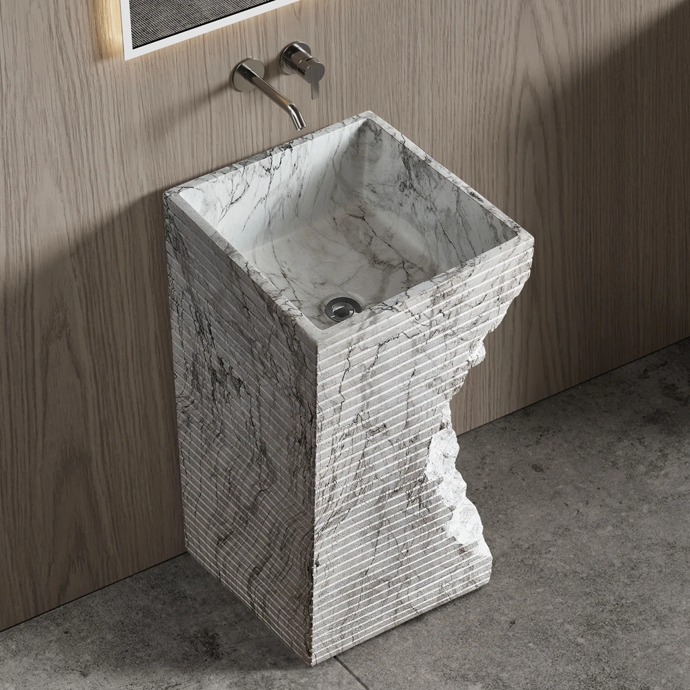 S*& Designer's Favorite Italian Design Free Standing Wash Basin Carrara Artifical Stone Pedestal Basin Sink for Hotel Bathroom
S*& Designer's Favorite Italian Design Free Standing Wash Basin Carrara Artifical Stone Pedestal Basin Sink for Hotel Bathroom
