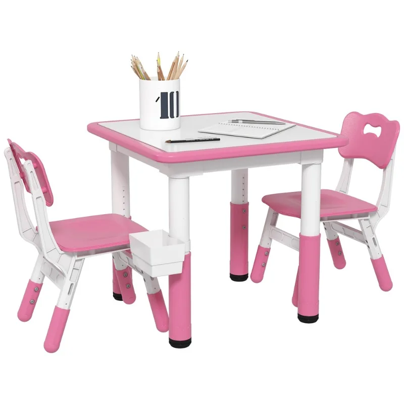 Kids Pink & White Table and Chair Set - Plastic Activity Furniture for Children Study & Play Desk with 2 Chairs for Toddlers
Kids Pink & White Table and Chair Set - Plastic Activity Furniture for Children Study & Play Desk with 2 Chairs for Toddlers