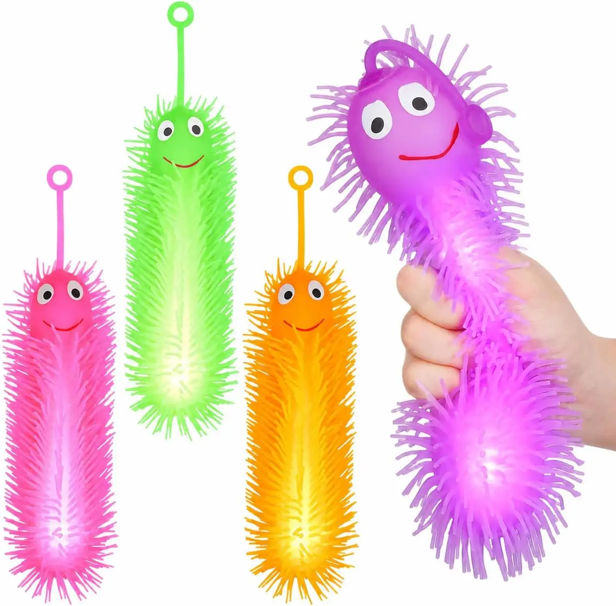 4-Pack Glowing Caterpillar Toys, 11.8-Inch Squeeze Puffer Worms, Stress Relief Fidget Toys for Kids & Adults, Party Favors, Random Colors
4-Pack Glowing Caterpillar Toys, 11.8-Inch Squeeze Puffer Worms, Stress Relief Fidget Toys for Kids & Adults, Party Favors, Random Colors