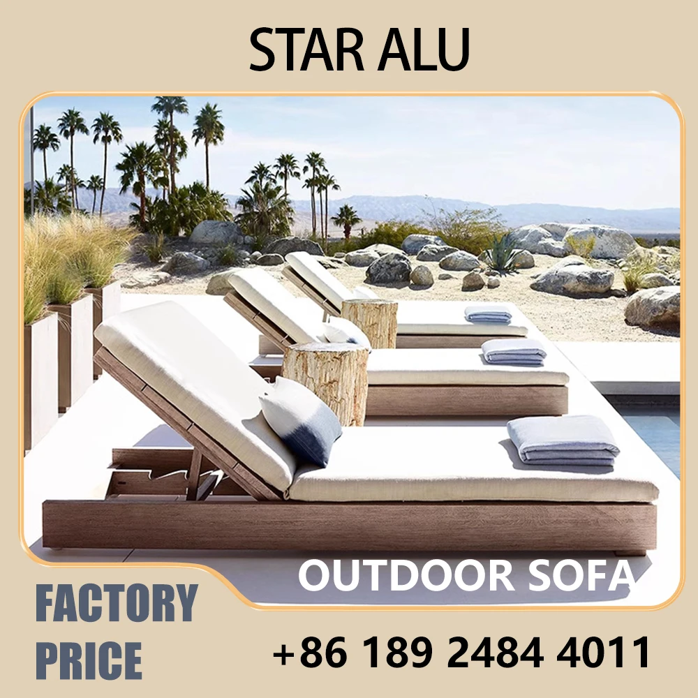 Outdoor Teak Wood Chaise Lounge Bed Waterproof Sunbed Patio Furniture Pool Beach Villa Garden Chair Quick-Dry Cushion
Outdoor Teak Wood Chaise Lounge Bed Waterproof Sunbed Patio Furniture Pool Beach Villa Garden Chair Quick-Dry Cushion