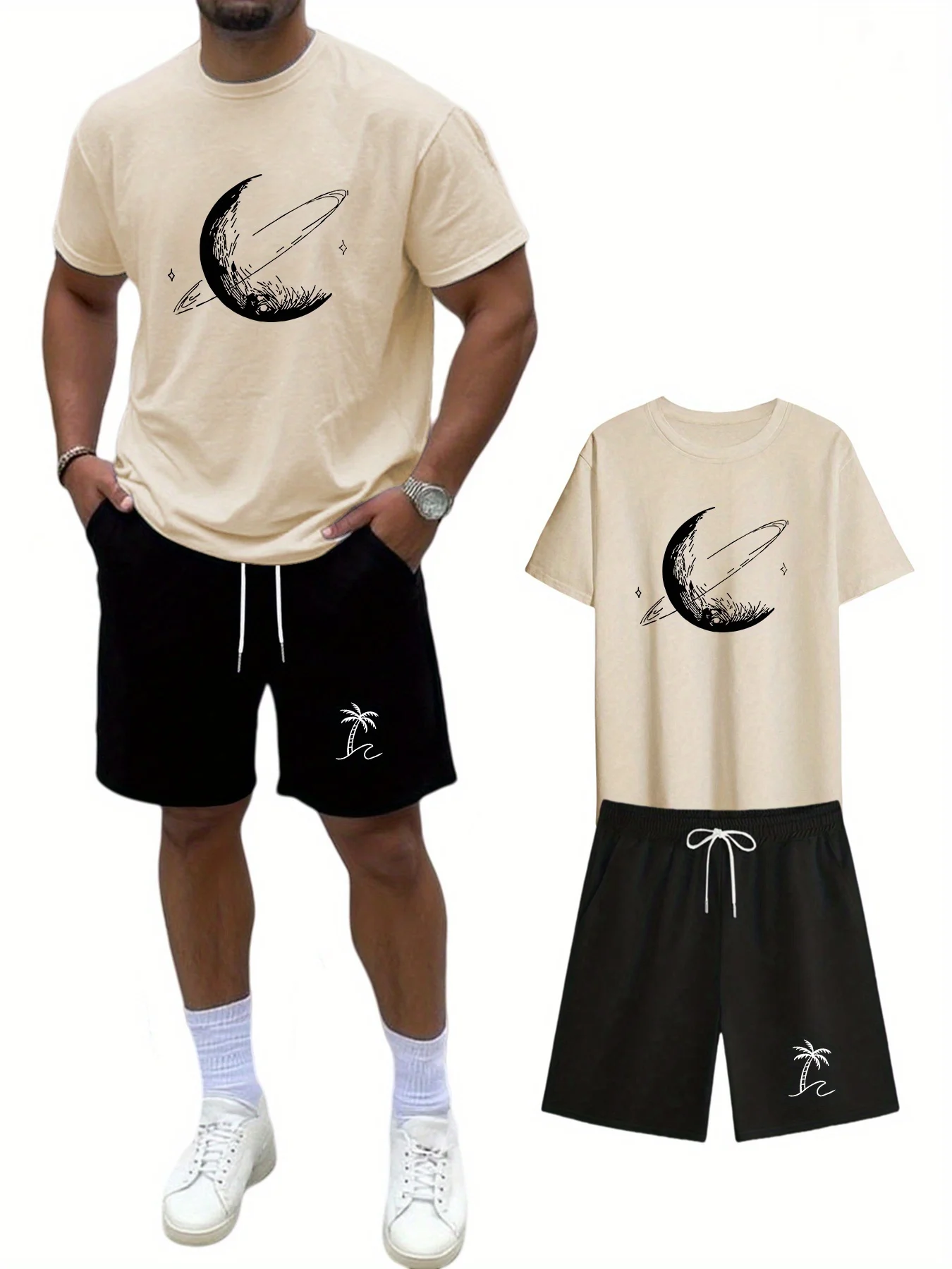 Men's Hand Drawn Moon Print Tracksuit Summer Dark Aesthetic Tee and Shorts Set Streetwear Casual Two Piece Outfit
Men's Hand Drawn Moon Print Tracksuit Summer Dark Aesthetic Tee and Shorts Set Streetwear Casual Two Piece Outfit