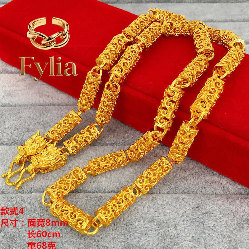 Fylia Jewelry Luxury 24K 9999 Pure Gold real gold 8mm Xiangyun chain men's necklace
Fylia Jewelry Luxury 24K 9999 Pure Gold real gold 8mm Xiangyun chain men's necklace