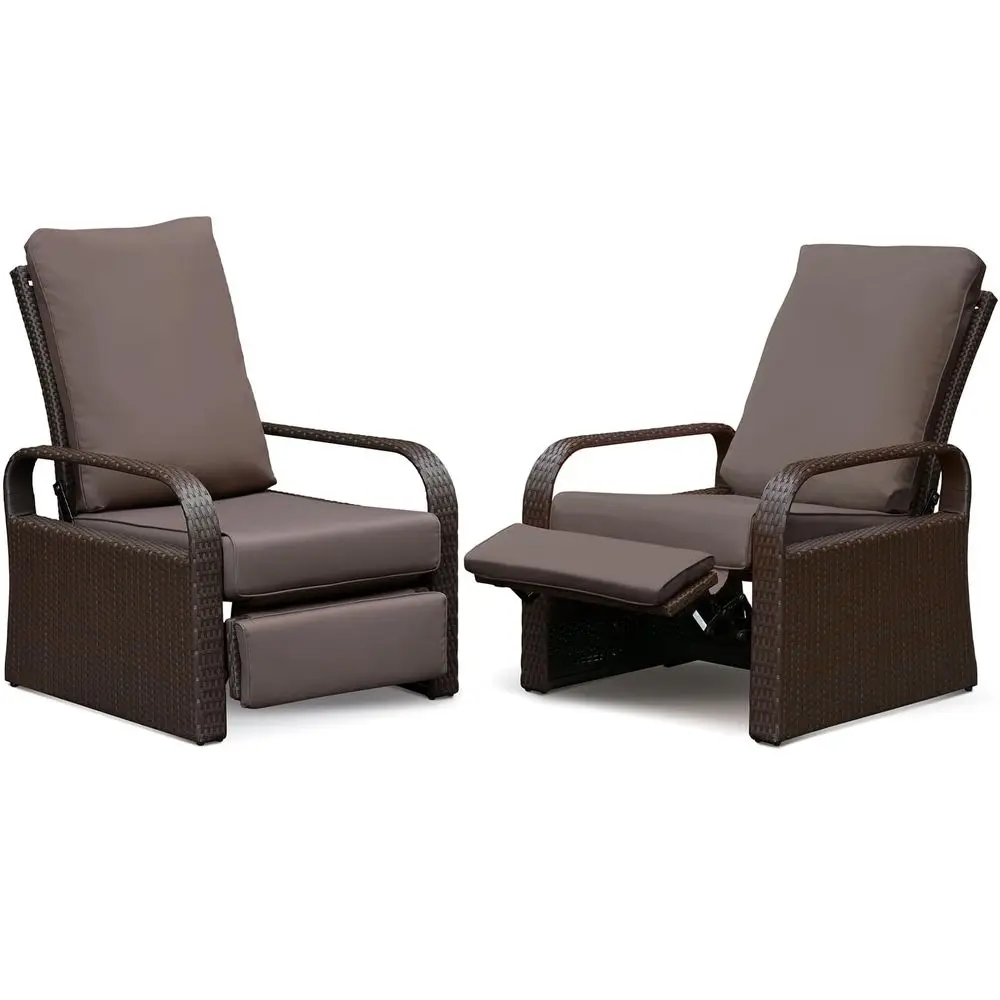Outdoor Recliners Set of 2, AllWeather Adjustable Patio Wicker Recliner Lounge Chair with Comfortable Cushions for Porch, Balco
Outdoor Recliners Set of 2, AllWeather Adjustable Patio Wicker Recliner Lounge Chair with Comfortable Cushions for Porch, Balco
