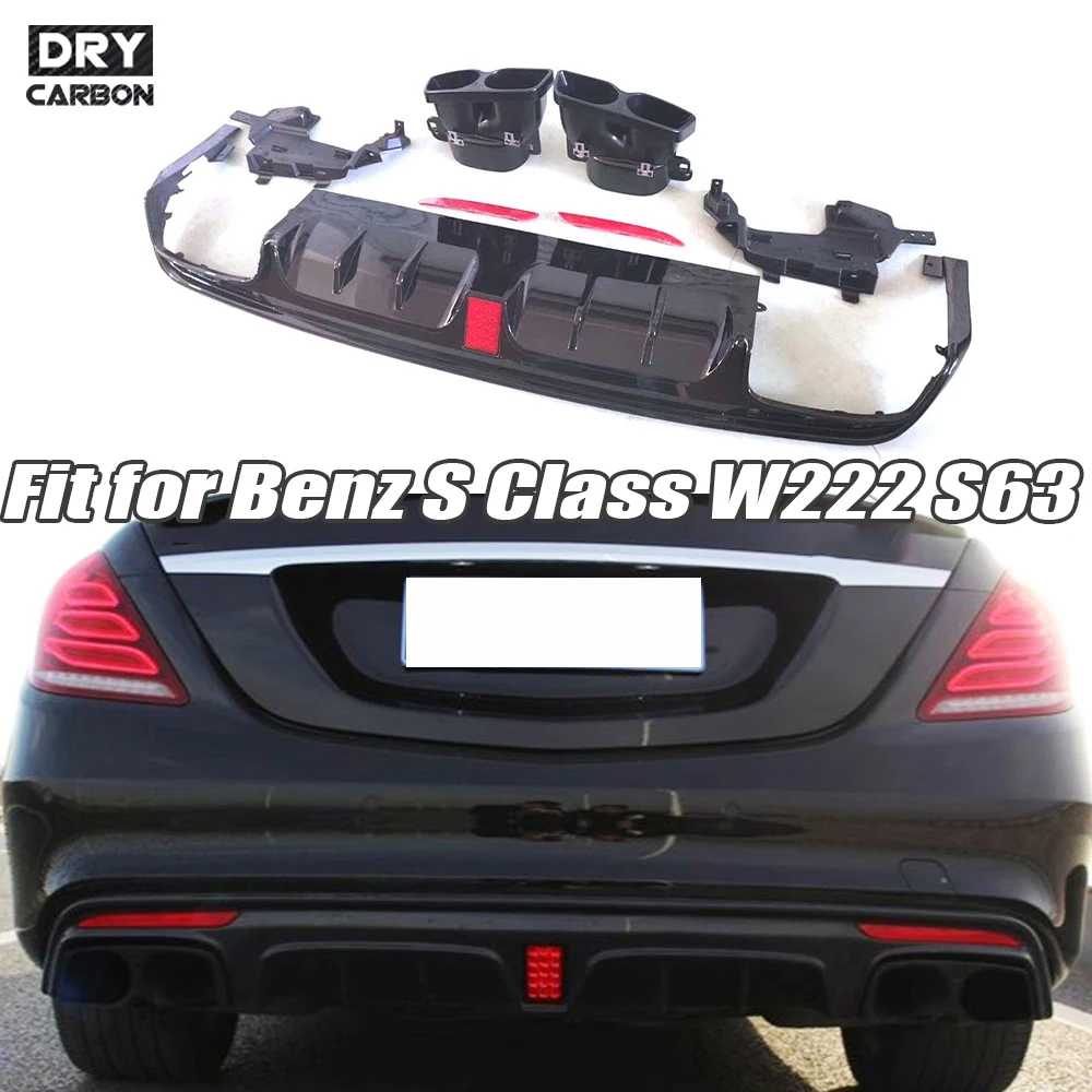 High Quality ABS Rear Lip Diffuser with Exhaust Tips For Mercedes Benz S Class W222 S63 S65 AMG 2014-2017 Bumper Guard
High Quality ABS Rear Lip Diffuser with Exhaust Tips For Mercedes Benz S Class W222 S63 S65 AMG 2014-2017 Bumper Guard