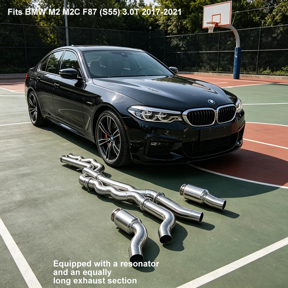 Equipped with a resonator and an equally long exhaust section for BMW M2 M2C F87 (S55) 3.0T 2017-2021 car exhaust middle pipe
Equipped with a resonator and an equally long exhaust section for BMW M2 M2C F87 (S55) 3.0T 2017-2021 car exhaust middle pipe