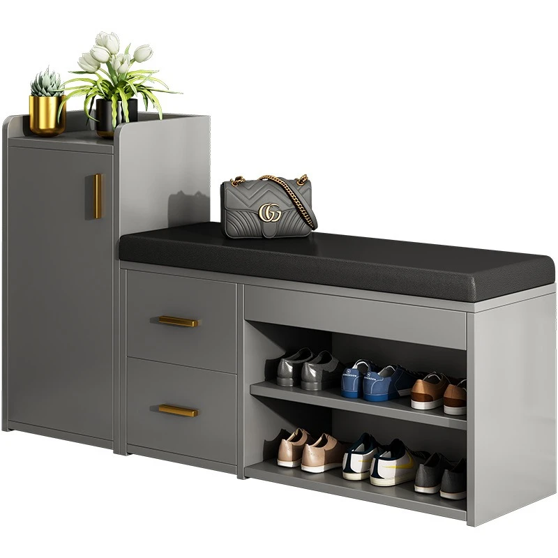 Light luxury shoe cabinet at the door of the home, multi-functional entry, integrated door of shoe rack and stool
Light luxury shoe cabinet at the door of the home, multi-functional entry, integrated door of shoe rack and stool